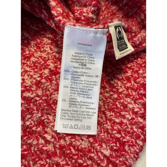 Madewell Red White Speckled Cowlneck Knit Sweater Pullover Jumper M NWT - Picture 9 of 9